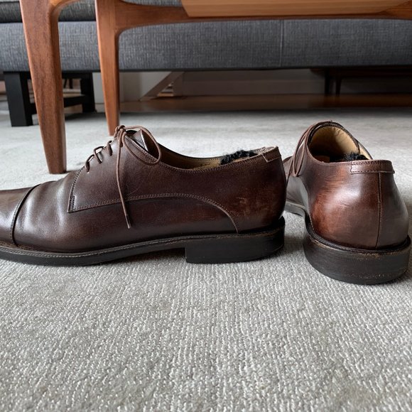 Ferragamo dark brown calf leather oxfords | 11.5D main image 4